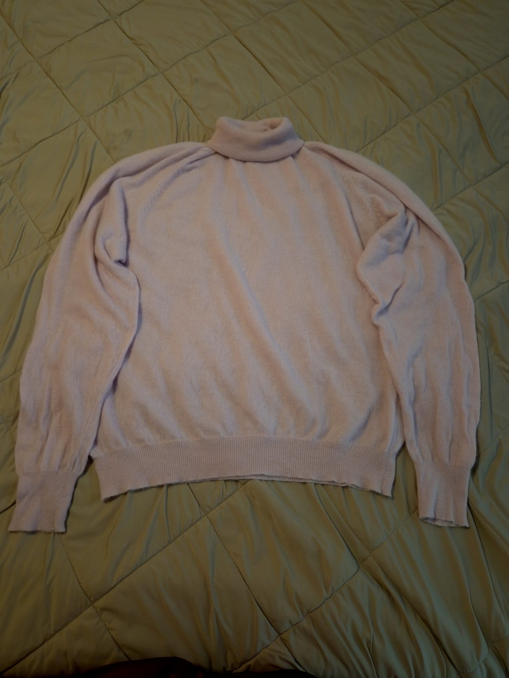 Jones New York Angora Lambswool Pink Turtleneck Sweater L Flaw / Snag
